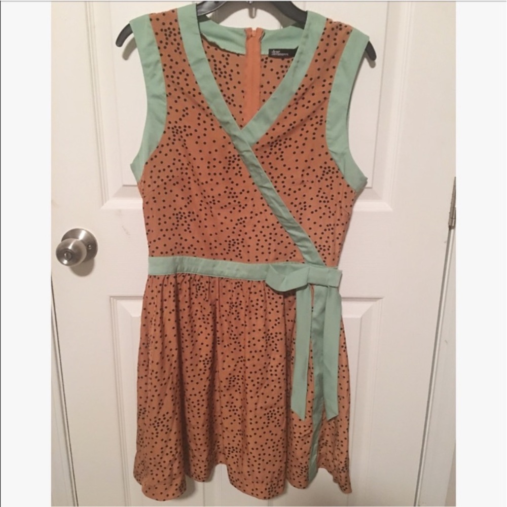 Retro Polka Dot Dress with Mint Sash - Picture 4 of 5